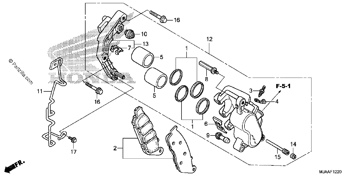 Diagrama de FRONT BRAKE CALIPER 3