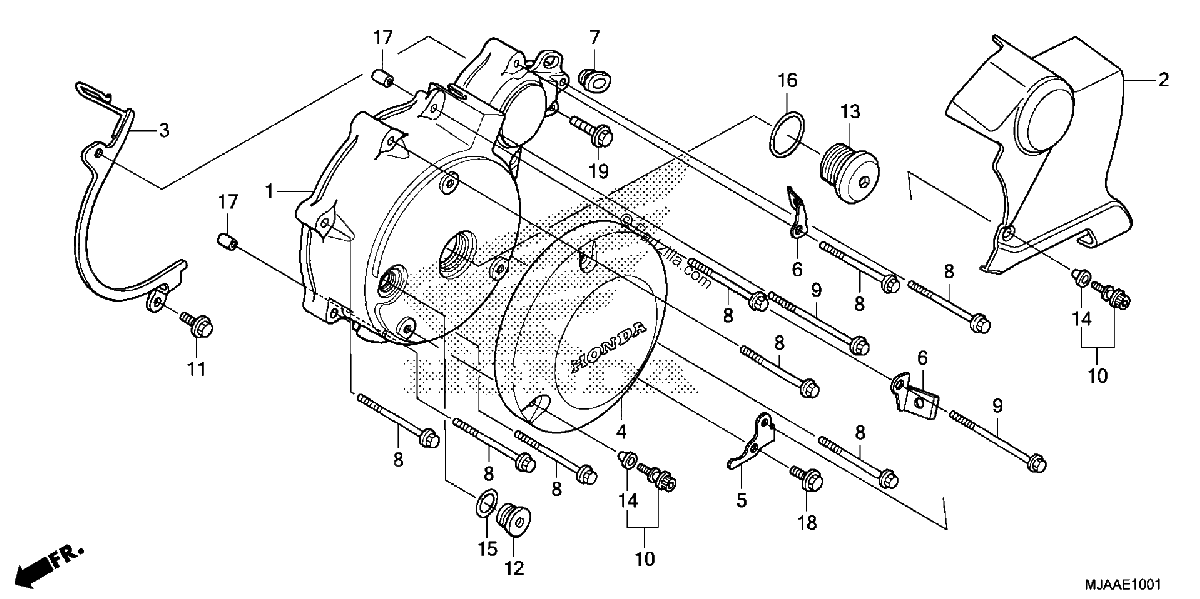 Diagrama de LEFT CRANKCASE COVER 2