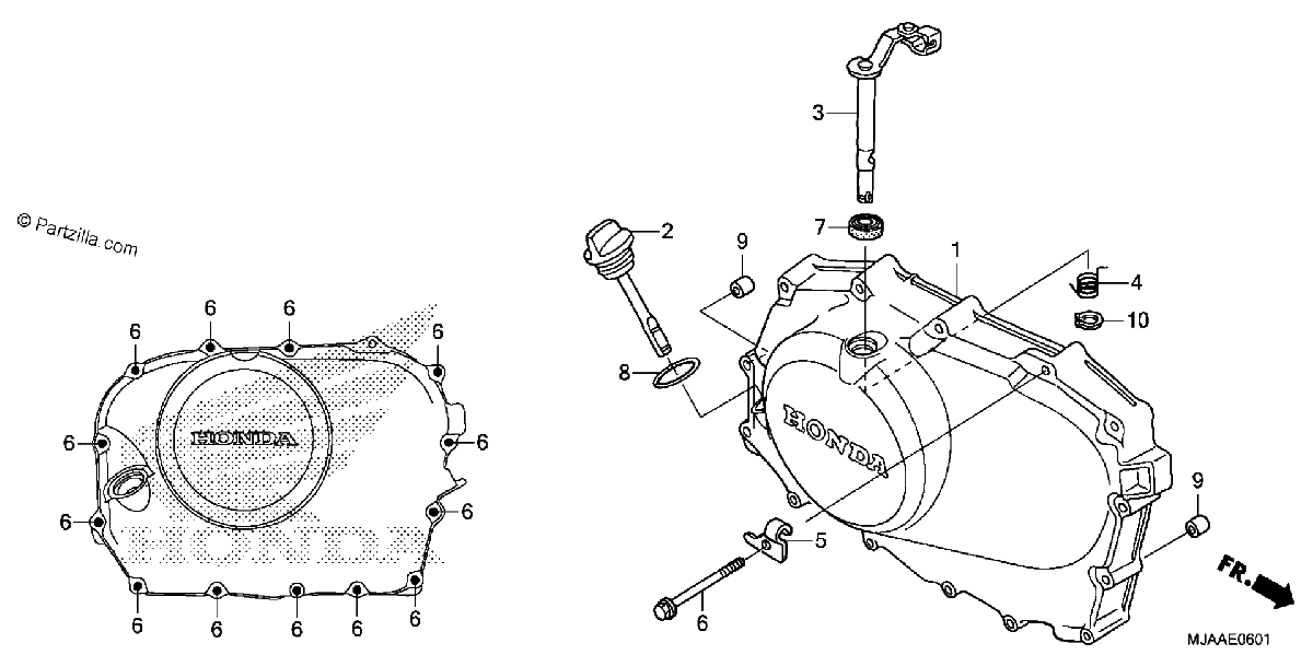 Diagrama de RIGHT CRANKCASE COVER 2