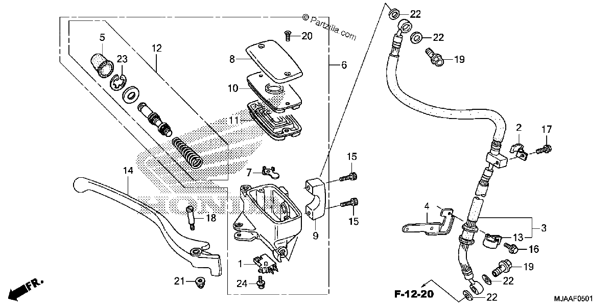Diagrama de FRONT BRAKE MASTER CYLINDER 2