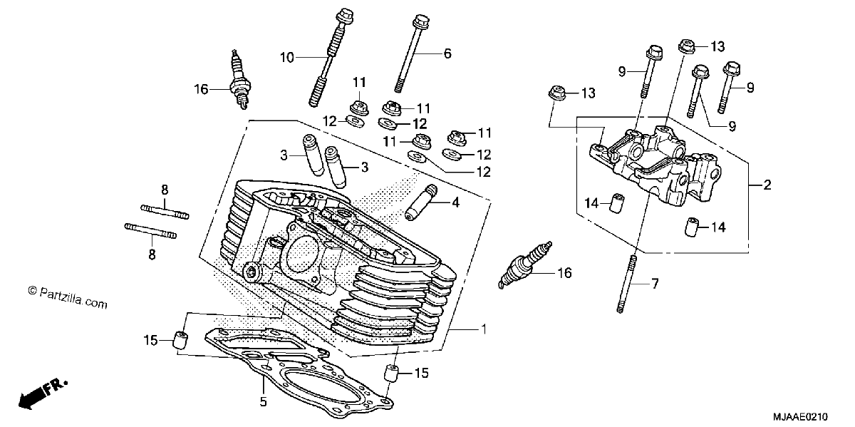 Diagrama de REAR CYLINDER HEAD