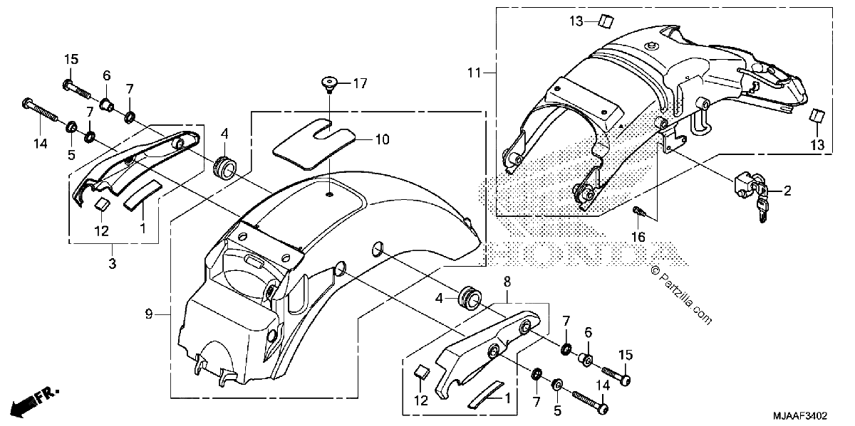 Diagrama de REAR FENDER 3