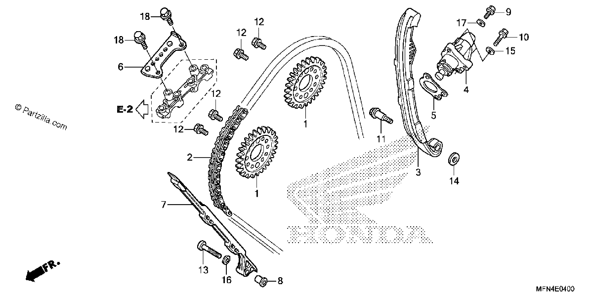 Diagrama de CAM CHAIN TENSIONER