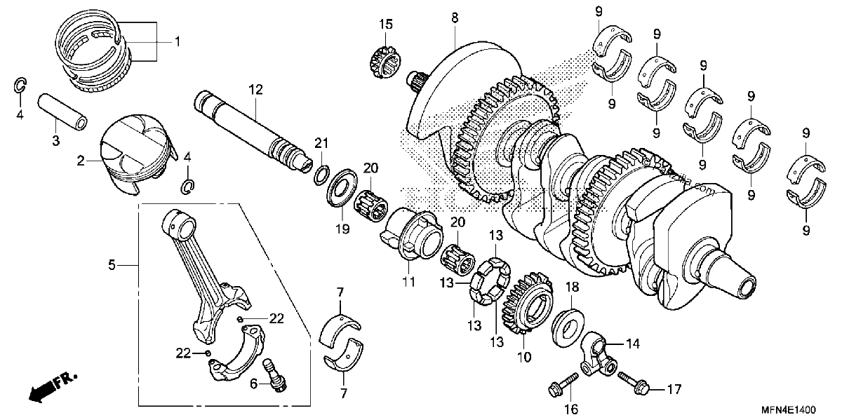 Diagrama de CRANKSHAFT PISTON