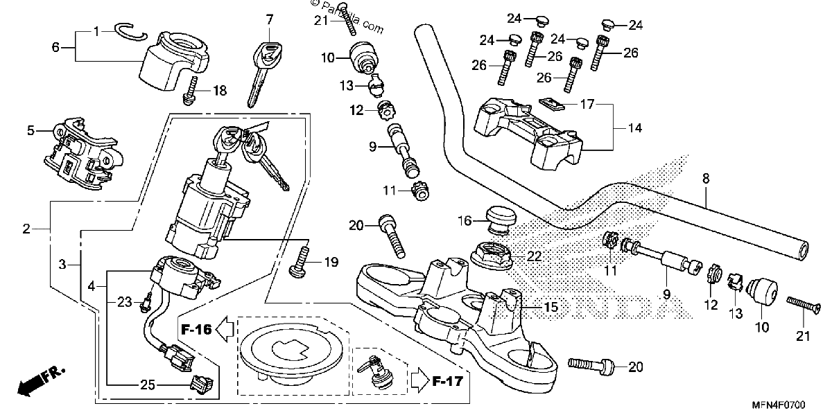 Diagrama de HANDLEBAR TOP BRIDGE