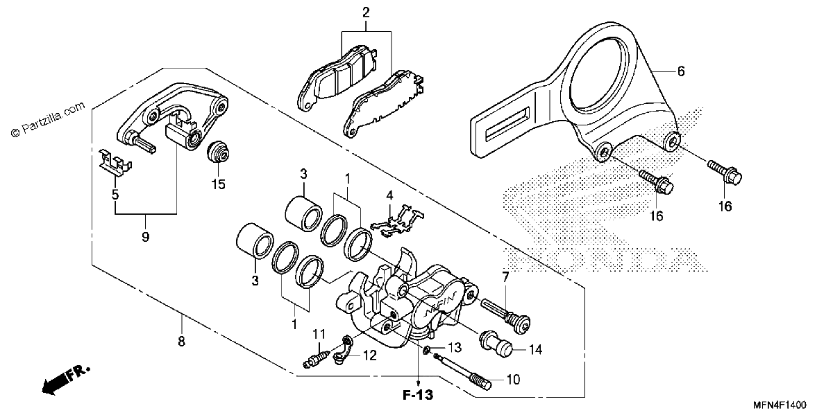 Diagrama de REAR BRAKE CALIPER 1
