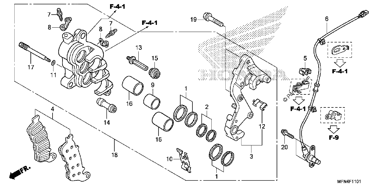 Diagrama de RIGHT FRONT BRAKE CALIPER