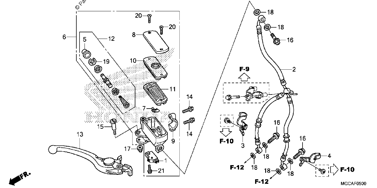 Diagrama de FRONT BRAKE MASTER CYLINDER 1