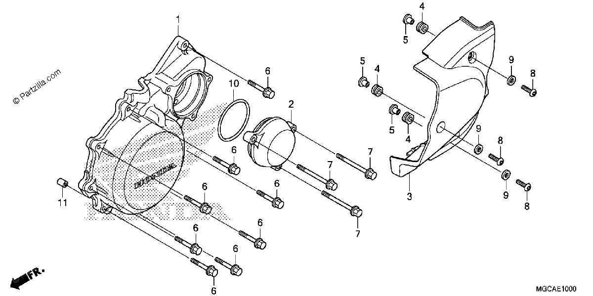 Diagrama de LEFT CRANKCASE COVER