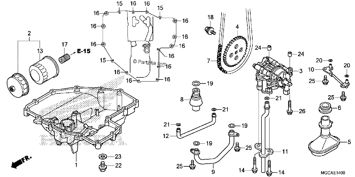 Diagrama de OIL PAN OIL PUMP