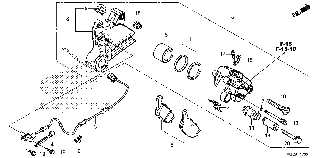 Diagrama de REAR BRAKE CALIPER