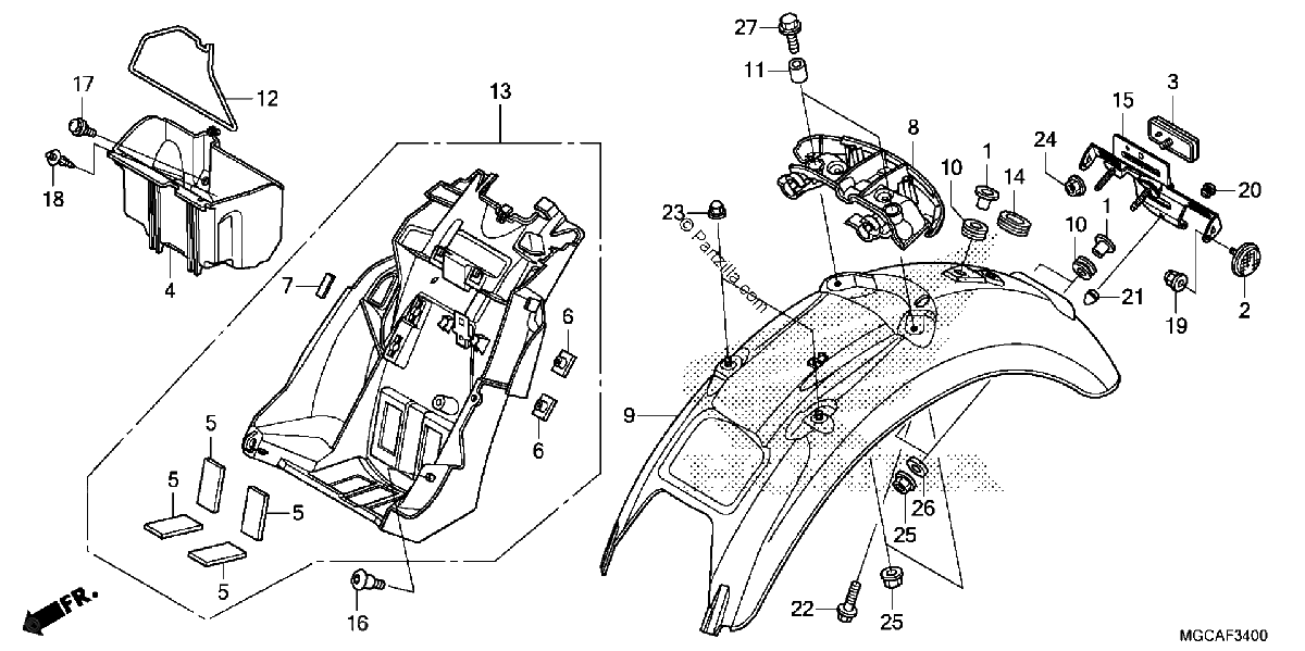Diagrama de REAR FENDER