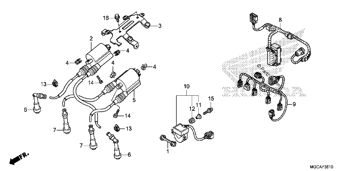 Diagrama de SUB HARNESS IGNITION COIL