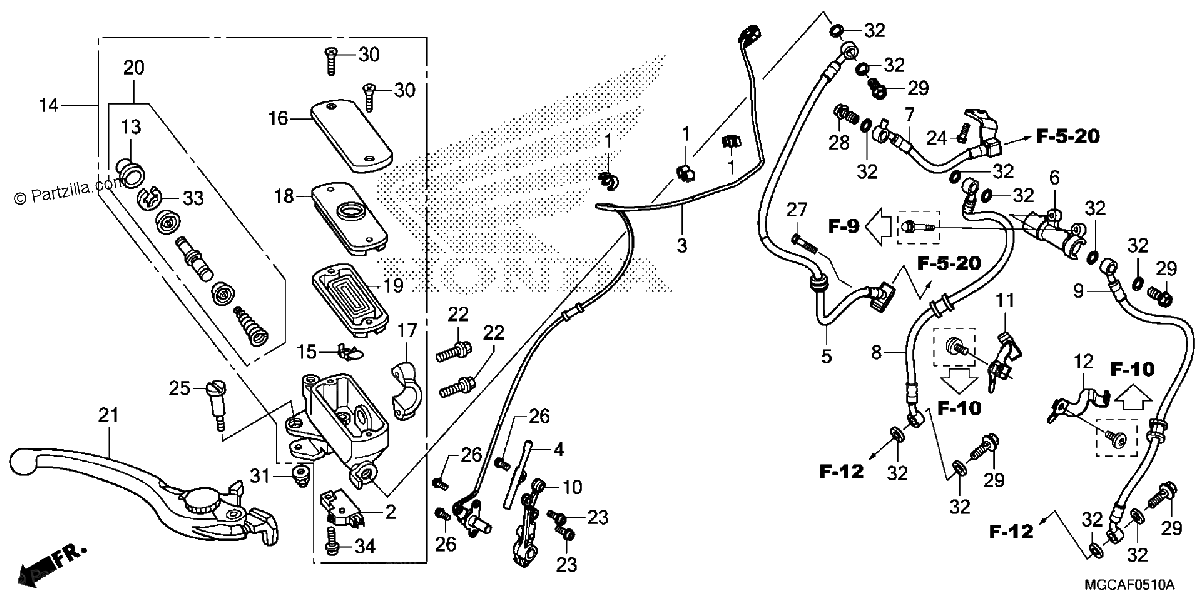 Diagrama de FRONT BRAKE MASTER CYLINDER 2