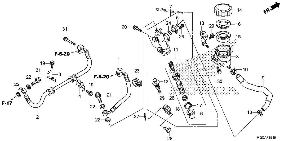 Diagrama de REAR BRAKE MASTER CYLINDER 2