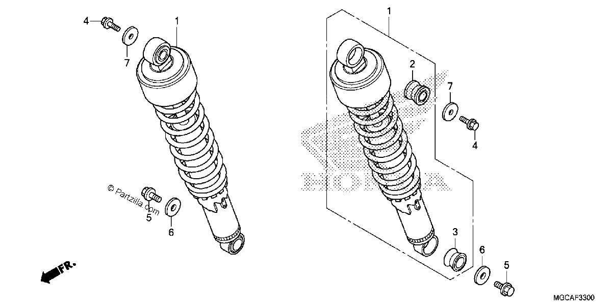 Diagrama de REAR SHOCK ABSORBER