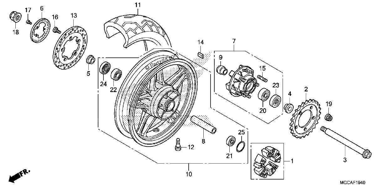 Diagrama de REAR WHEEL