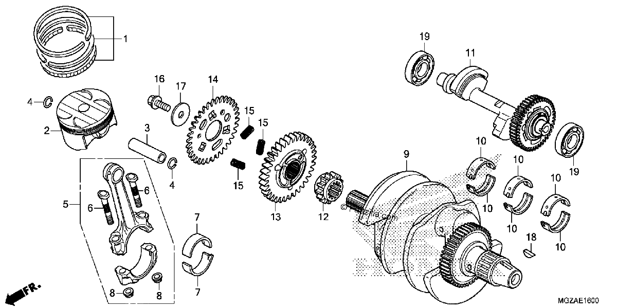 Diagrama de CRANKSHAFT PISTON