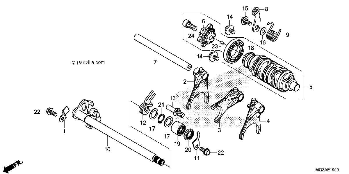 Diagrama de GEARSHIFT DRUM