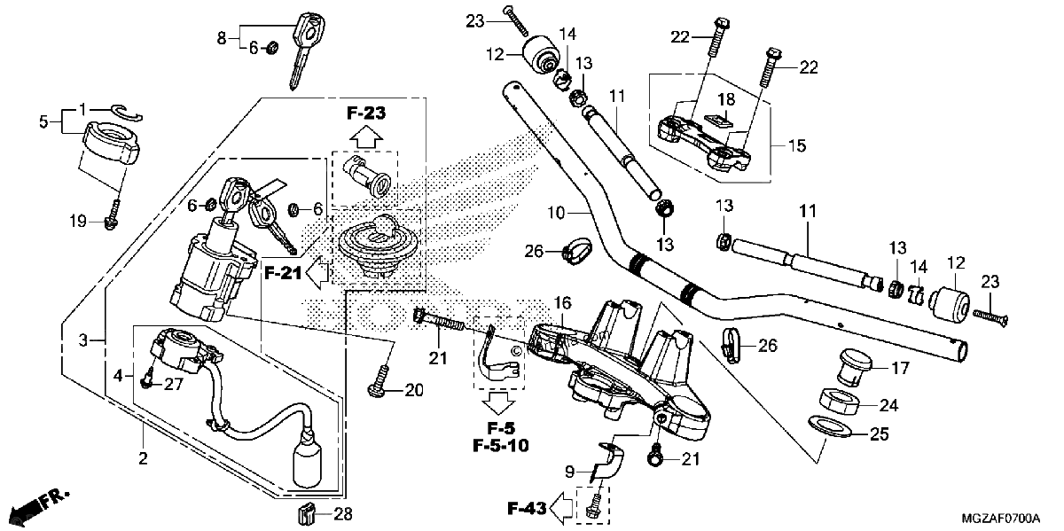 Diagrama de HANDLEBAR TOP BRIDGE