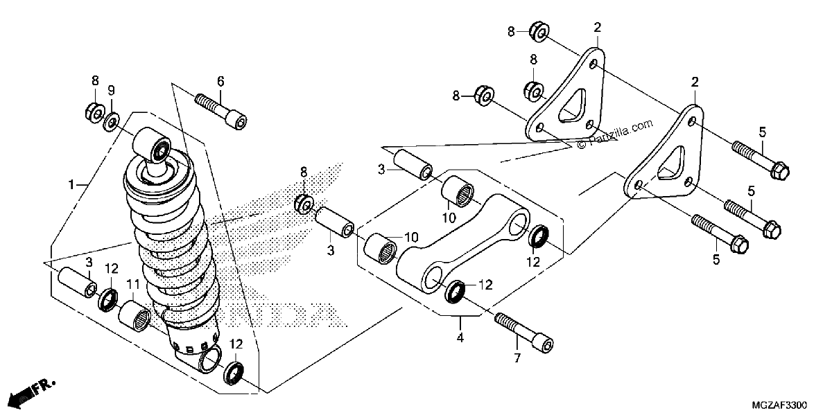 Diagrama de REAR SHOCK ABSORBER