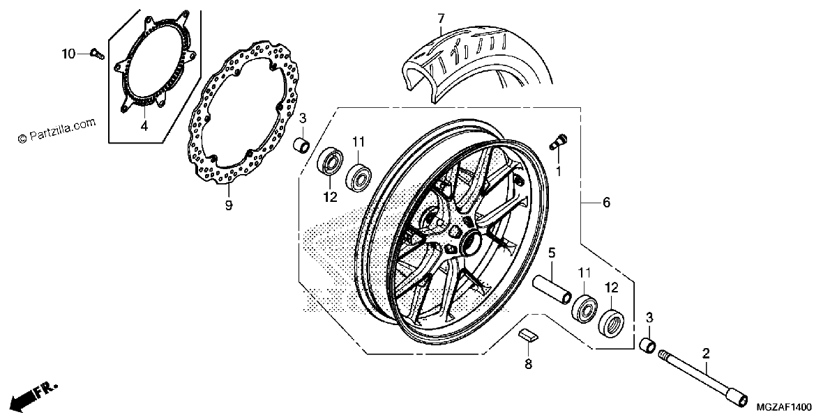 Diagrama de FRONT WHEEL