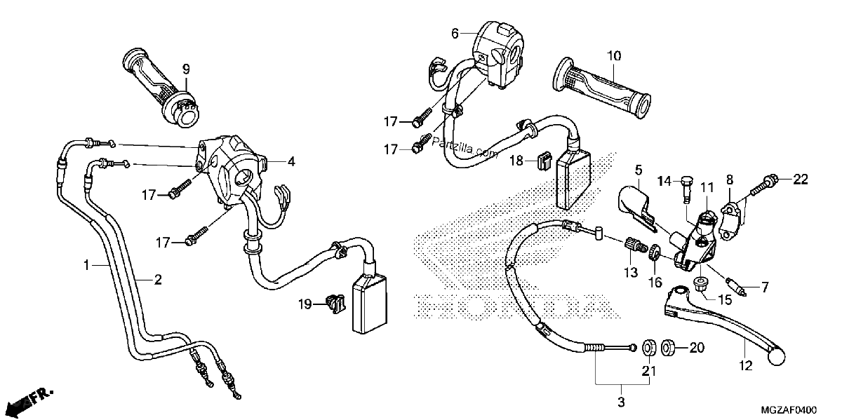 Diagrama de HANDLE LEVER SWITCH CABLE