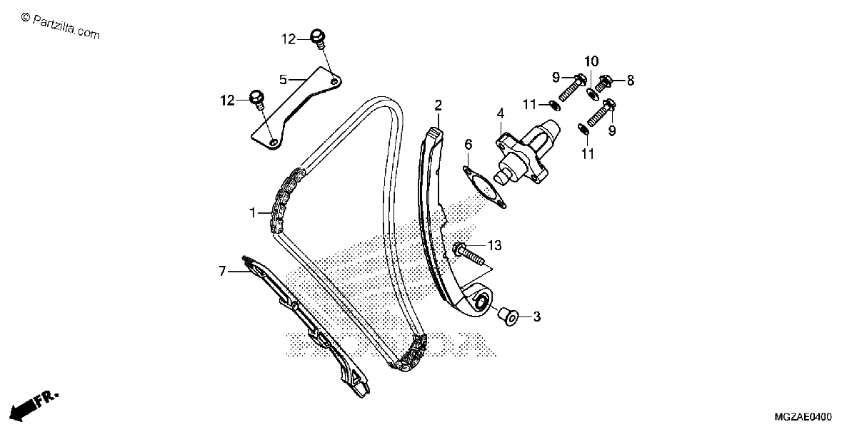 Diagrama de CAM CHAIN TENSIONER