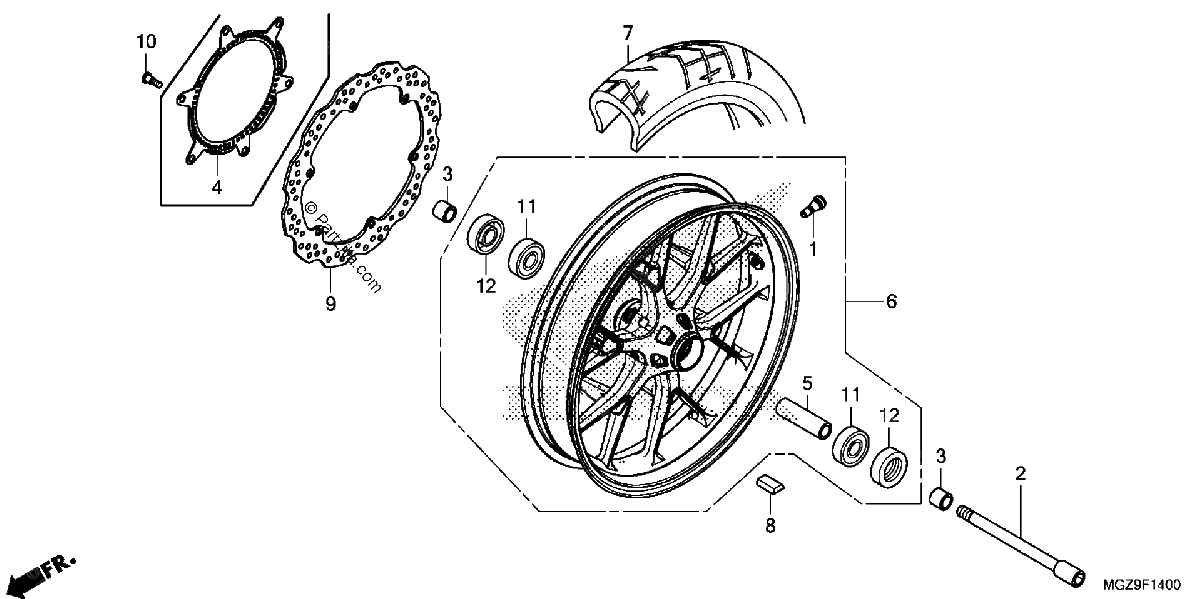 Diagrama de FRONT WHEEL
