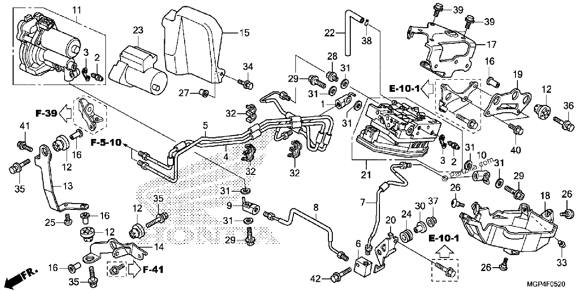 Diagrama de FRONT POWER UNIT FRONT VALVE UNIT