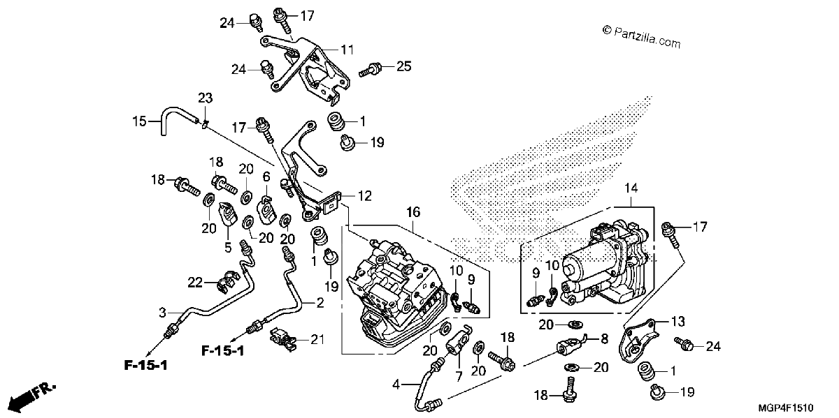Diagrama de REAR POWER UNIT REAR VALVE UNIT