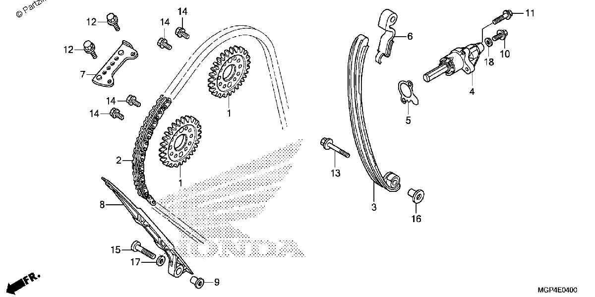 Diagrama de CAM CHAIN TENSIONER
