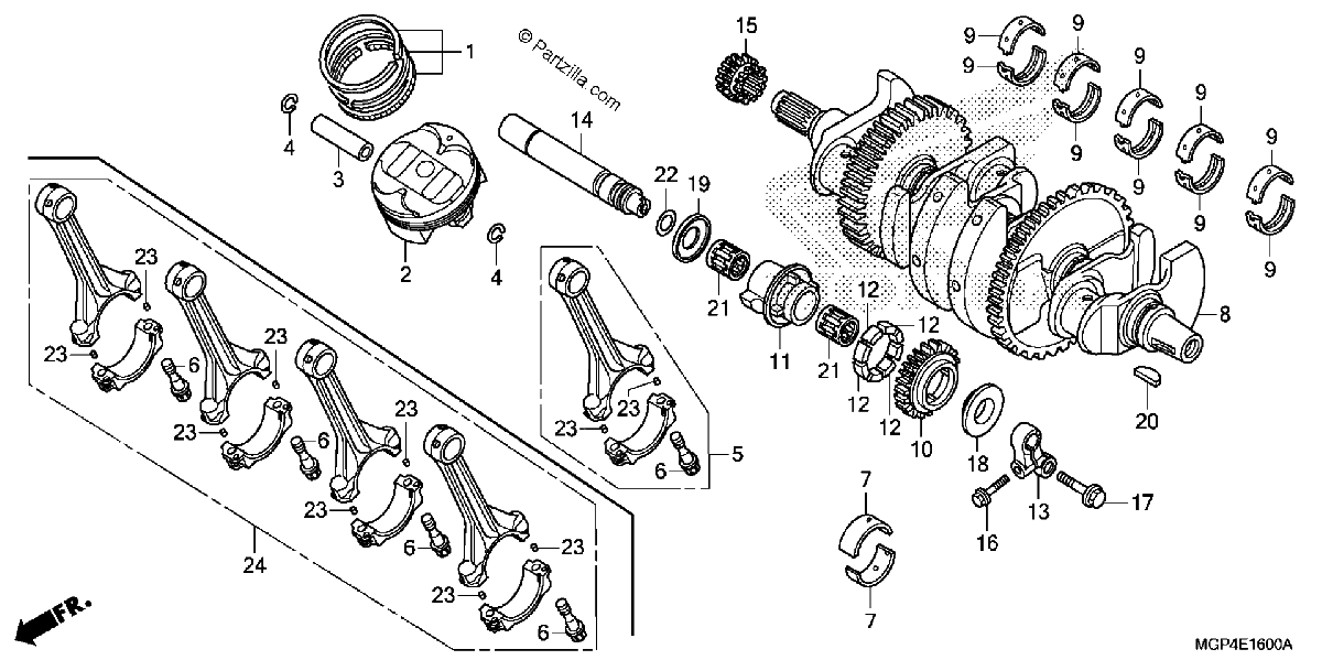 Diagrama de CRANKSHAFT PISTON