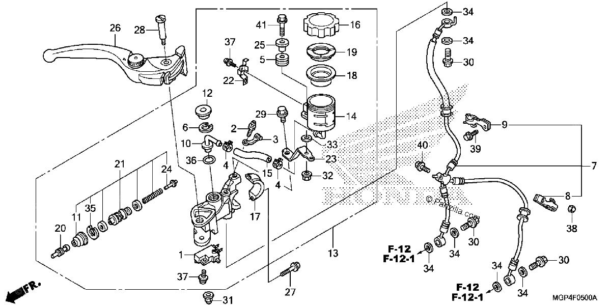 Diagrama de FRONT BRAKE MASTER CYLINDER 1