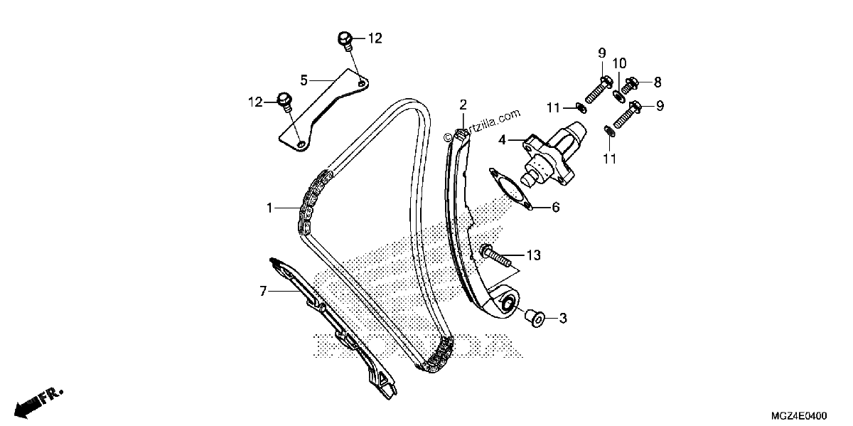 Diagrama de CAM CHAIN TENSIONER
