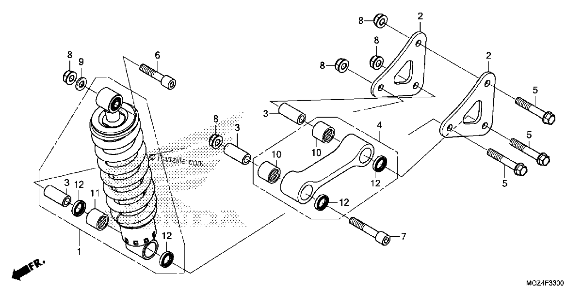 Diagrama de REAR SHOCK ABSORBER