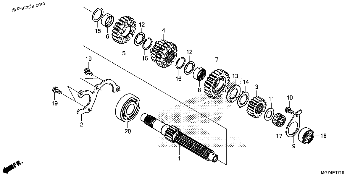 Diagrama de TRANSMISSION MAINSHAFT
