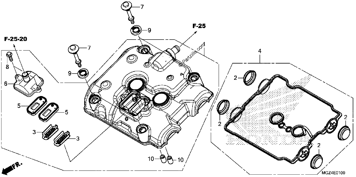 Diagrama de CYLINDER HEAD COVER