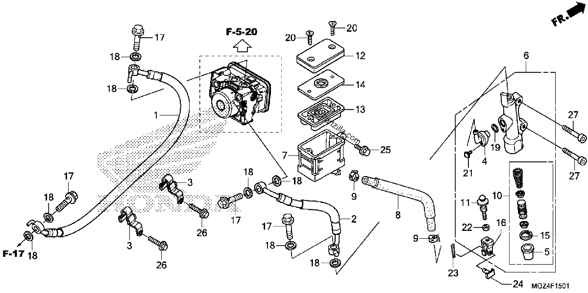 Diagrama de REAR BRAKE MASTER CYLINDER 2