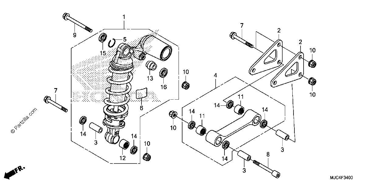 Diagrama de REAR SHOCK ABSORBER CBR600RR