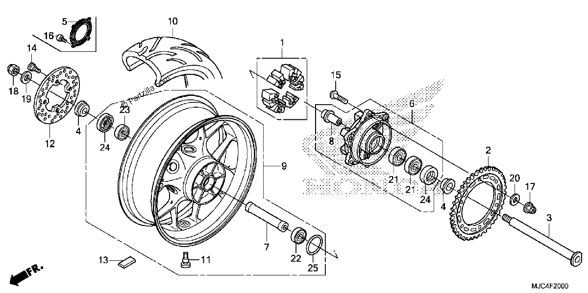 Diagrama de REAR WHEEL