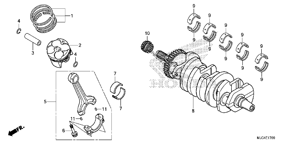 Diagrama de CRANKSHAFT PISTON