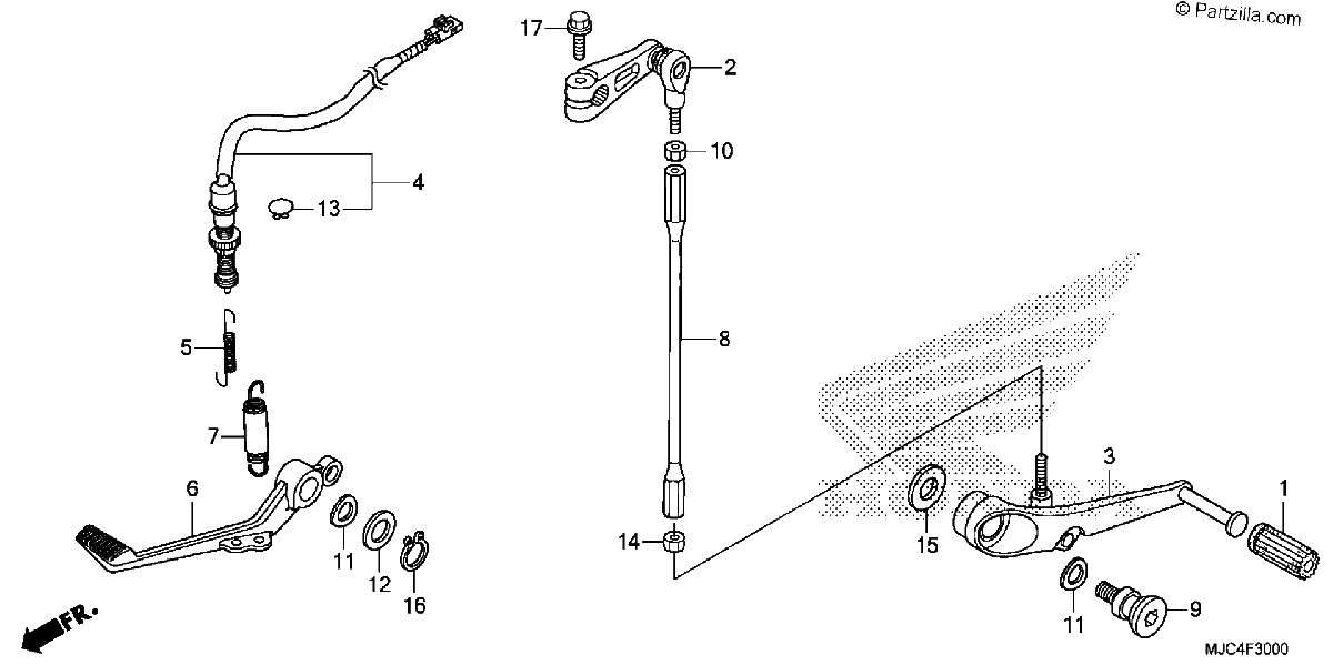 Diagrama de BRAKE PEDAL CHANGE PEDAL