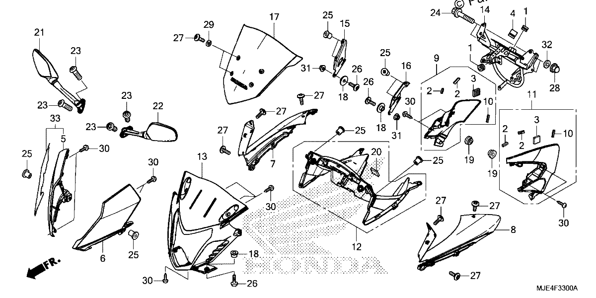 Diagrama de UPPER COWL 1