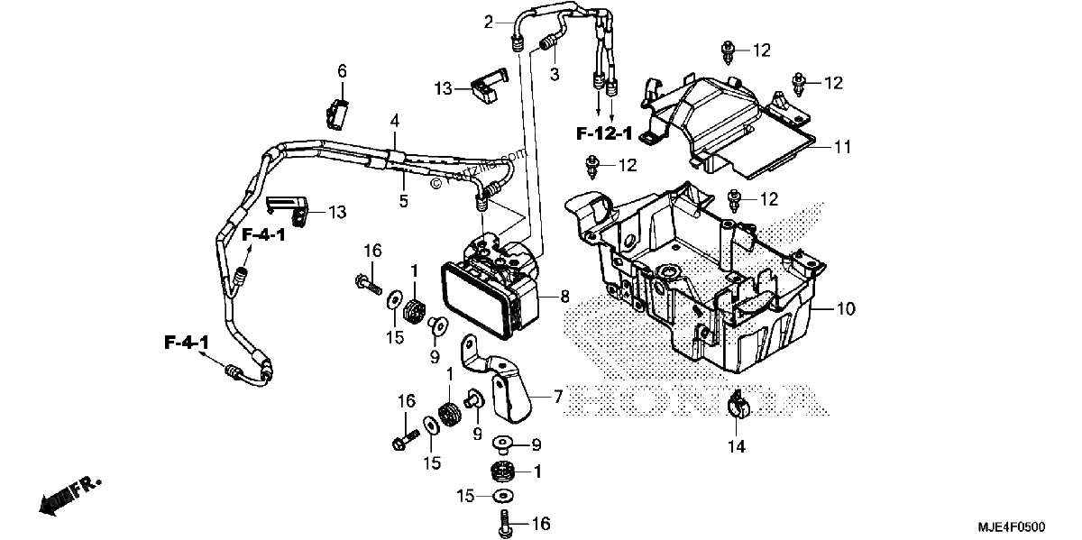 Diagrama de ABS MODULATOR TRAY