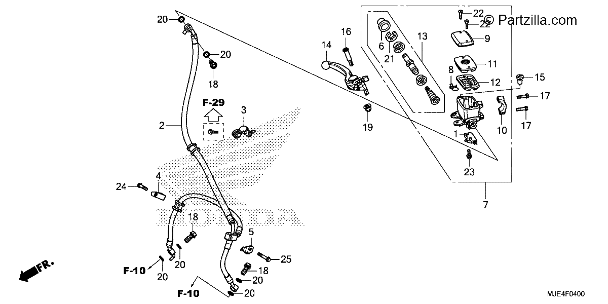 Diagrama de FRONT BRAKE MASTER CYLINDER 1