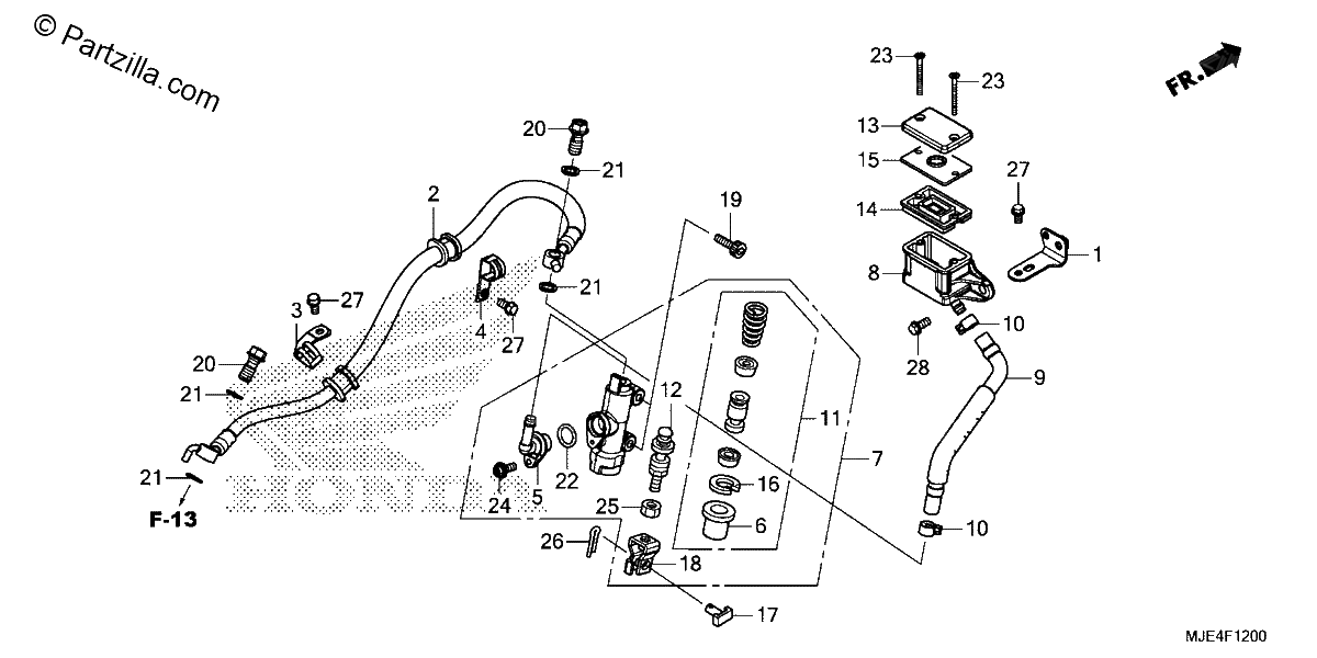 Diagrama de REAR BRAKE MASTER CYLINDER 1