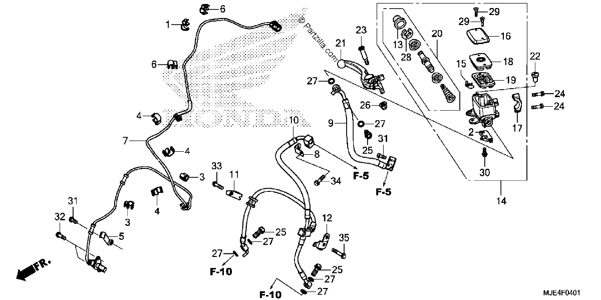 Diagrama de FRONT BRAKE MASTER CYLINDER CBR650FA