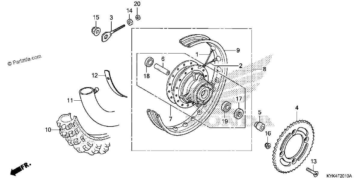 Diagrama de REAR WHEEL