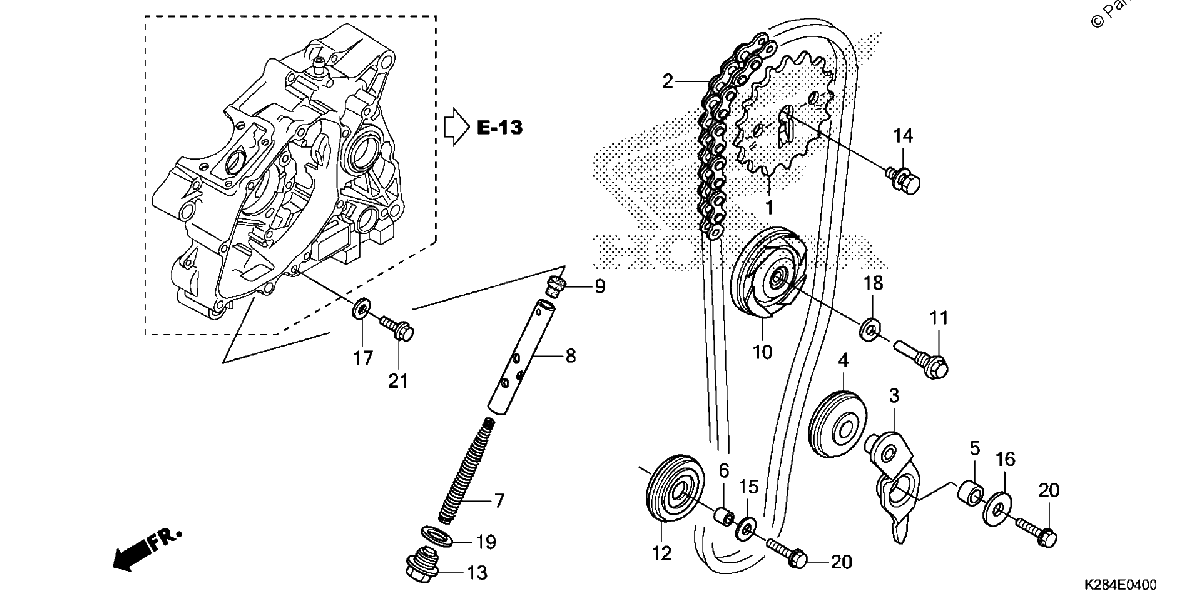 Diagrama de CAM CHAIN TENSIONER